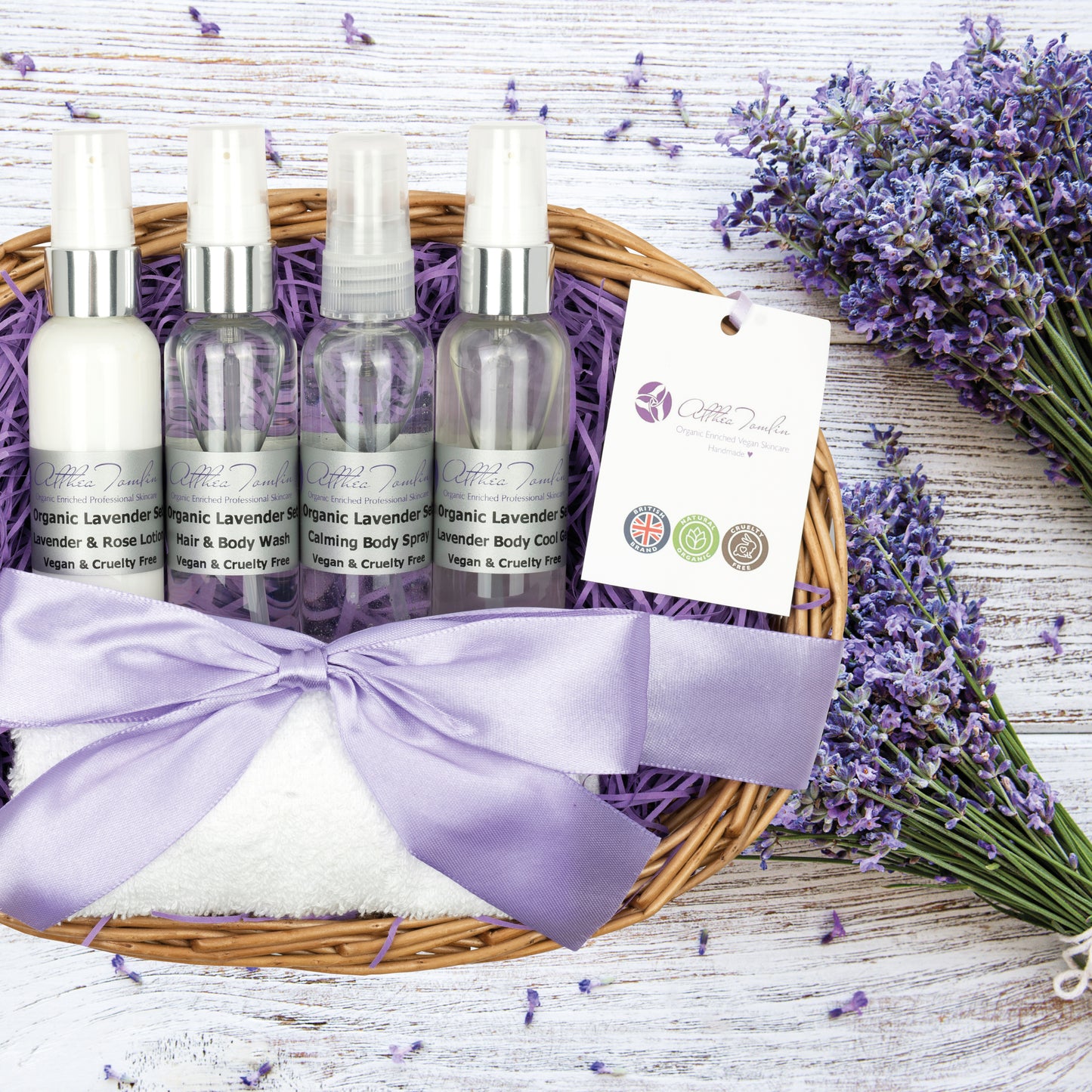 Organic Lavender Pamper Gift Basket | Relaxing Spa Set