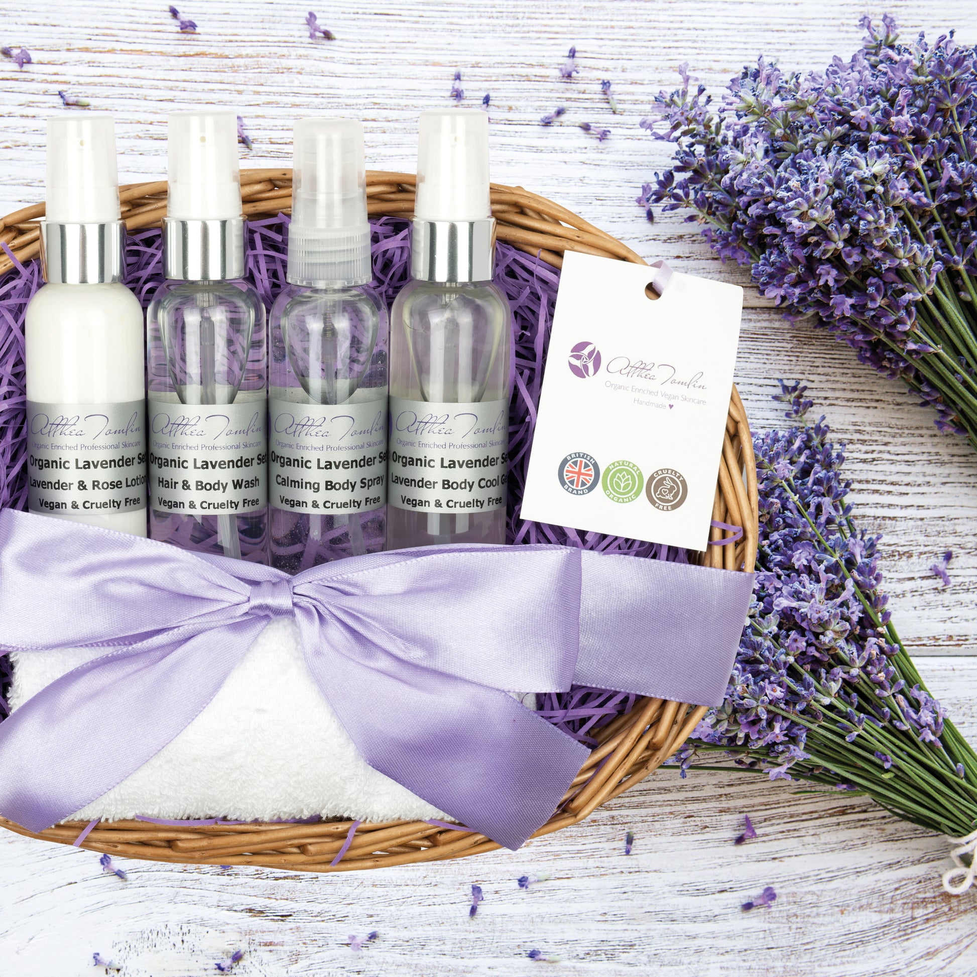 Organic Lavender Pamper Gift Basket | Relaxing Spa Set