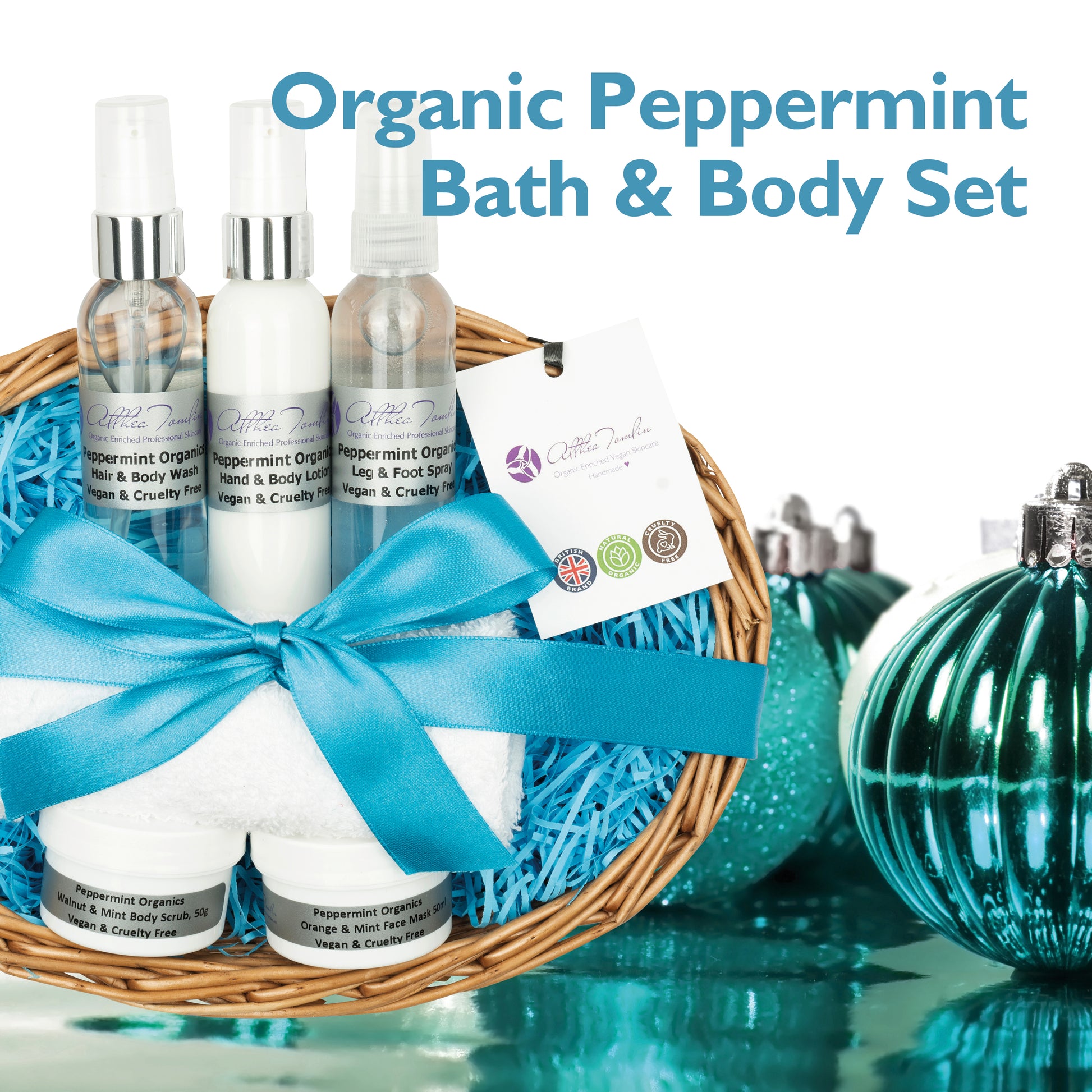 Organic Peppermint Bath and Body Skincare Set | Refresh & Invigorate