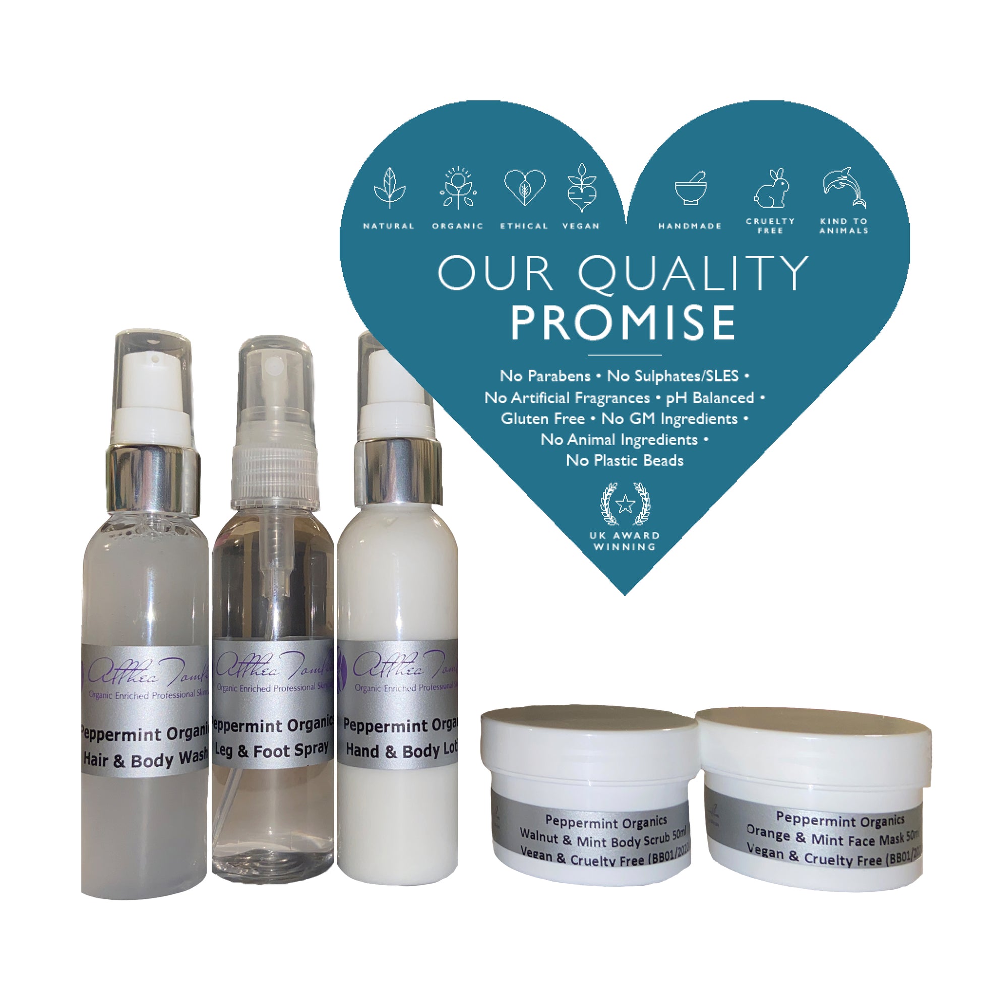 Organic Peppermint Bath and Body Skincare Set | Refresh & Invigorate