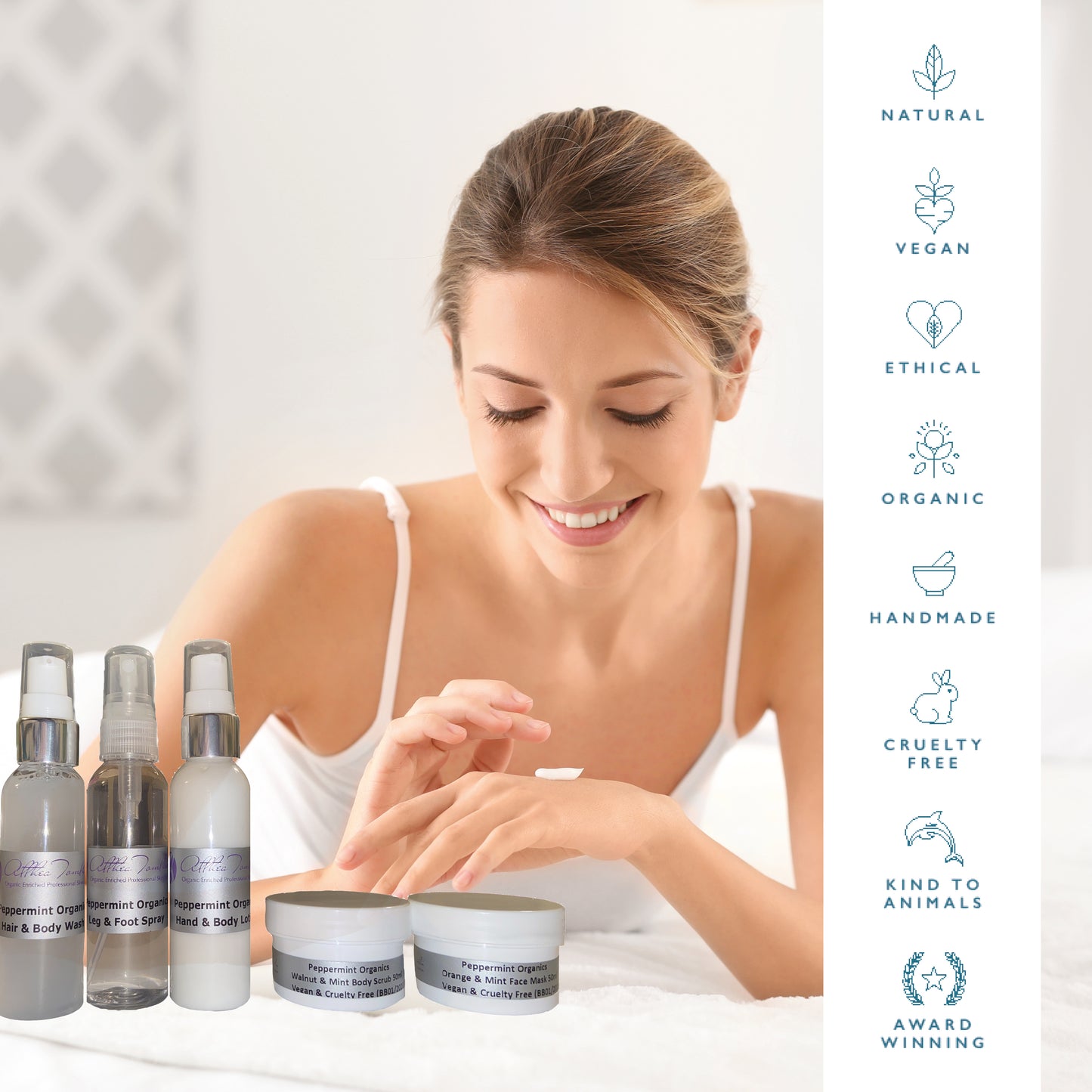 Organic Peppermint Bath and Body Skincare Set | Refresh & Invigorate