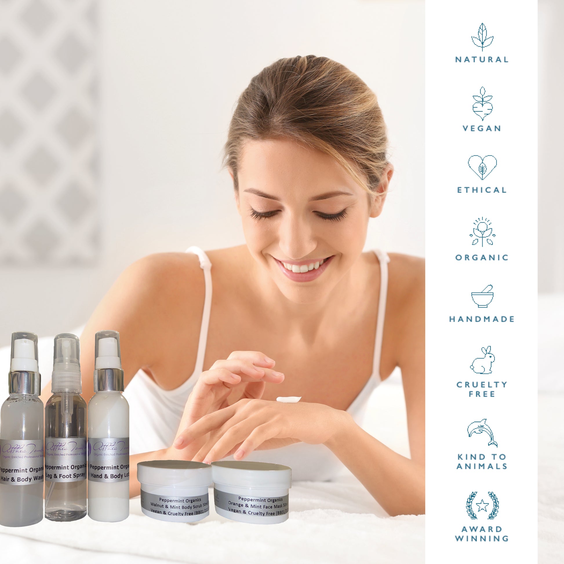 Organic Peppermint Bath and Body Skincare Set | Refresh & Invigorate