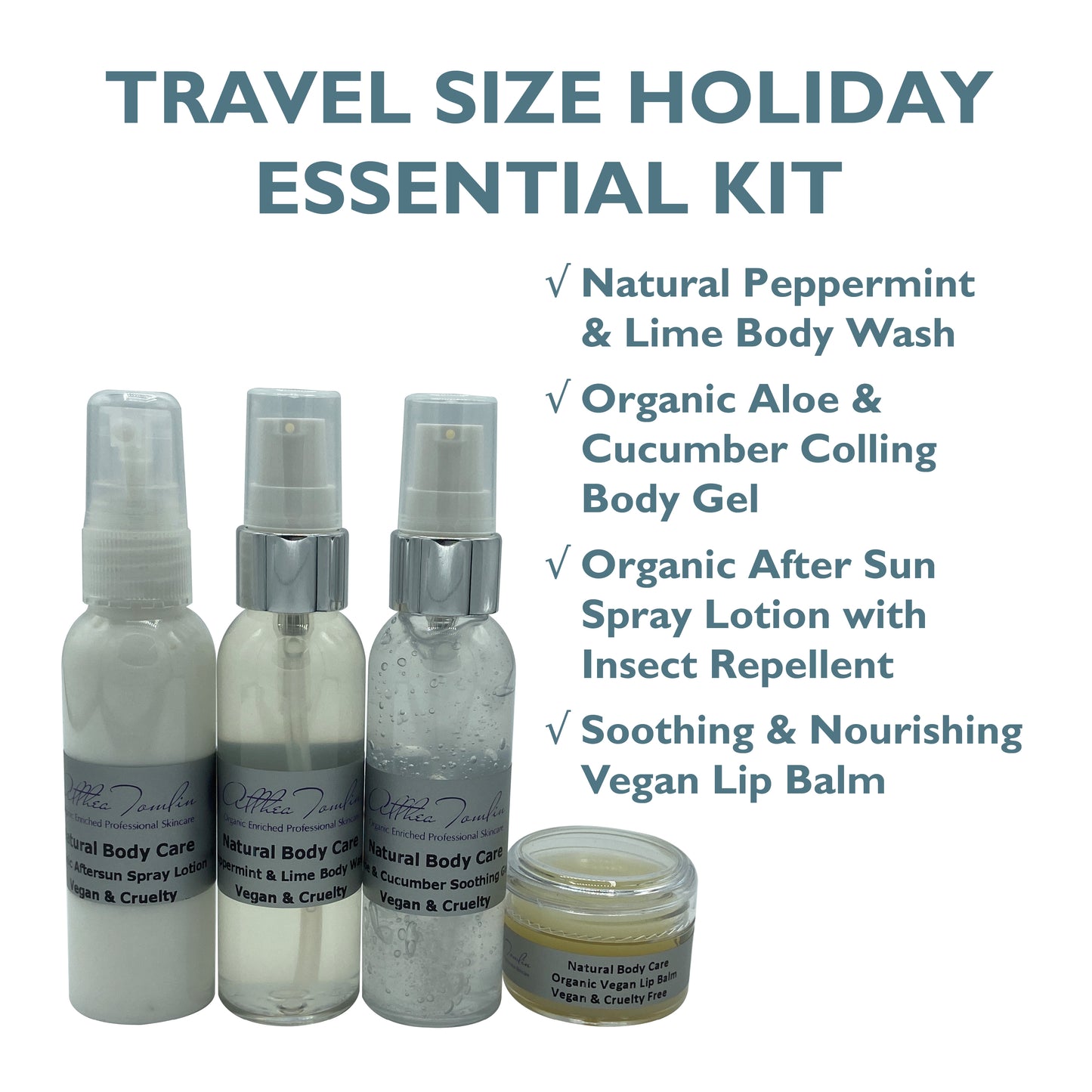 Vegan Holiday Essentials Toiletries Skincare Set | Travel-Ready