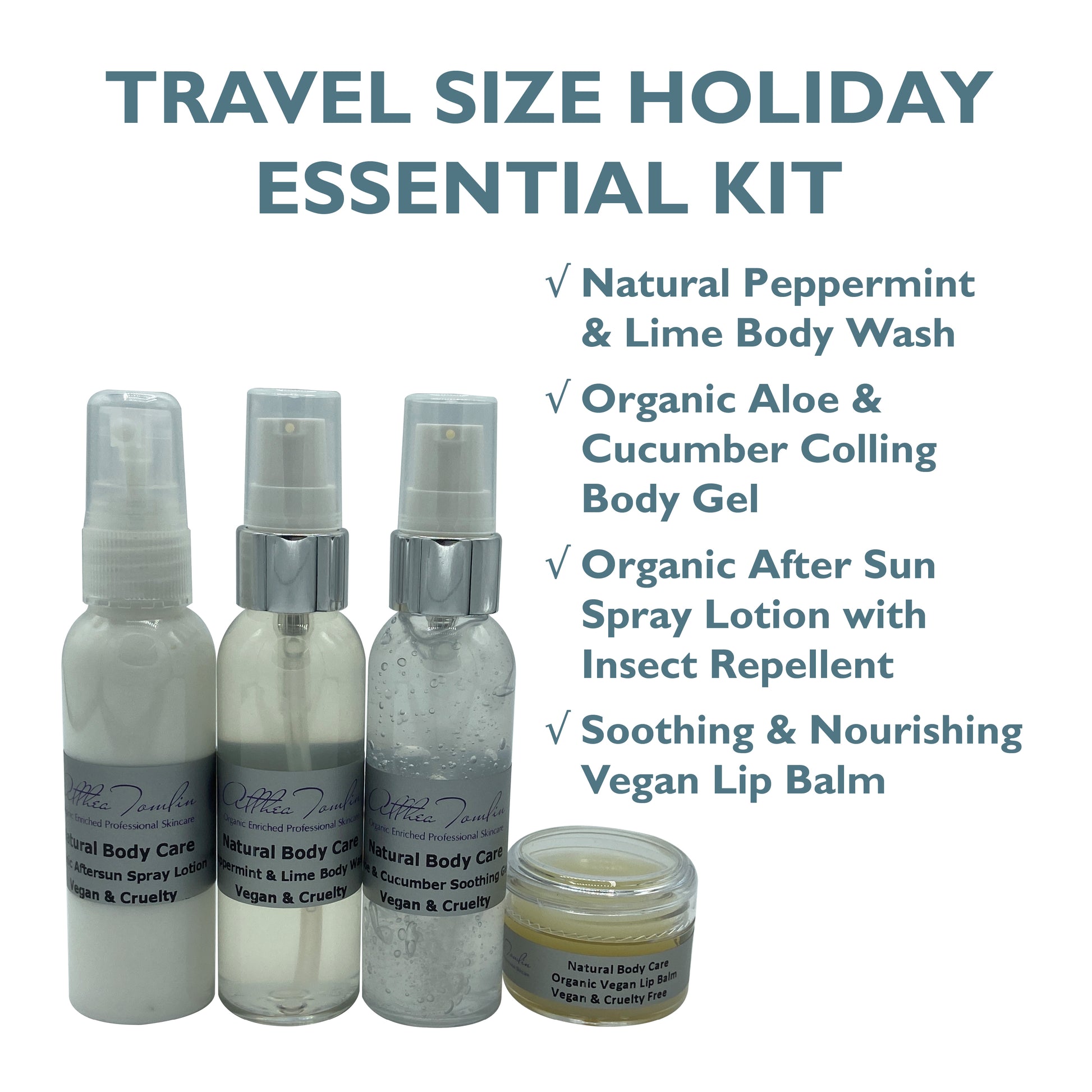 Vegan Holiday Essentials Toiletries Skincare Set | Travel-Ready