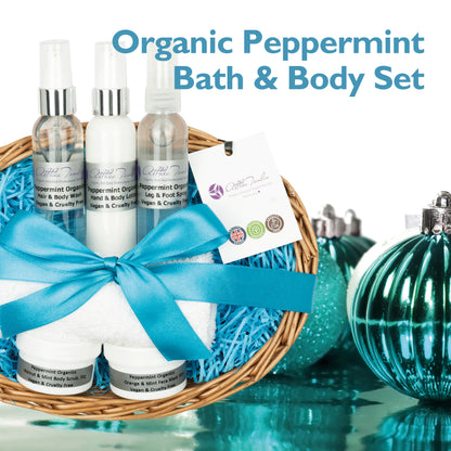 Organic Peppermint Bath and Body Skincare Set