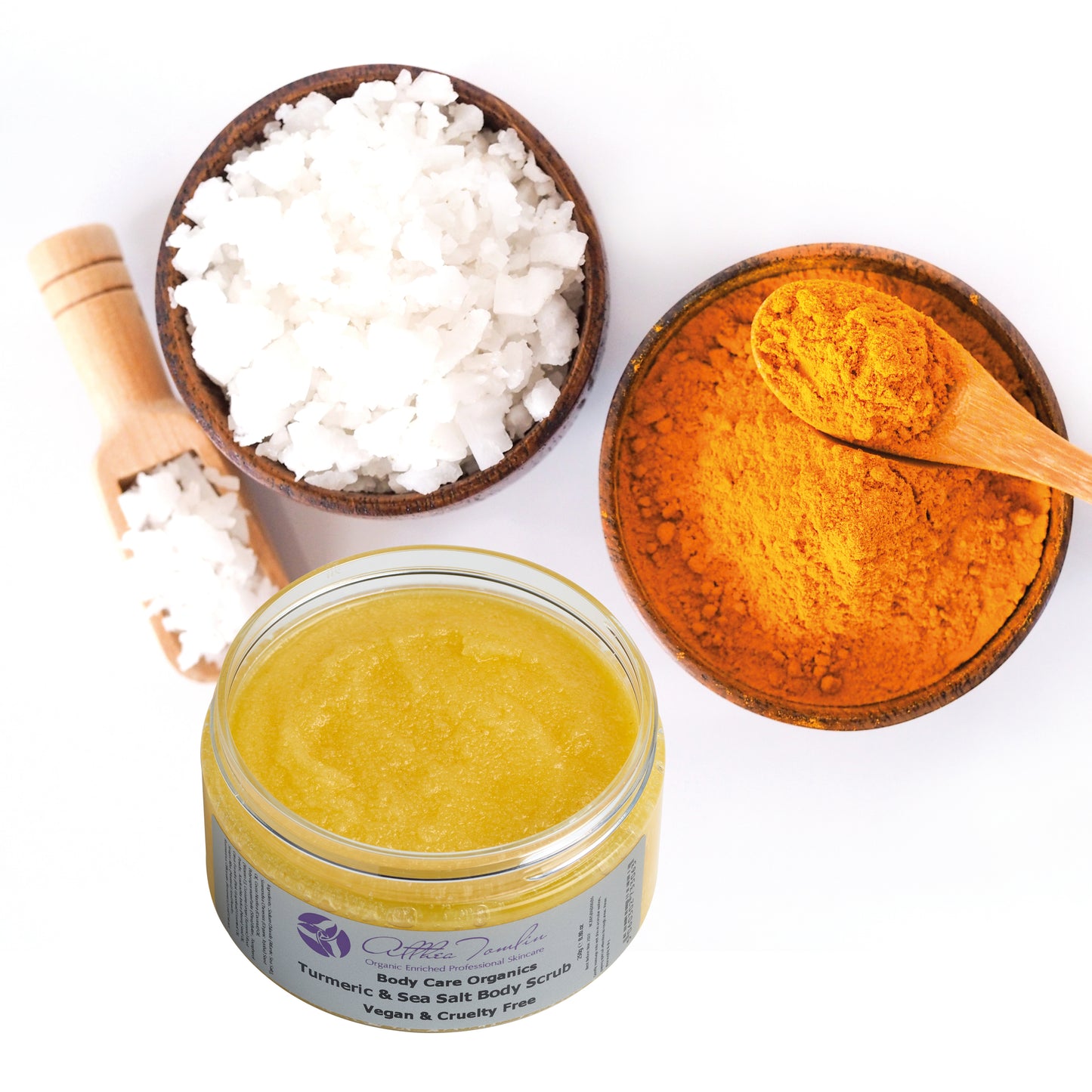 Organic turmeric dead sea salt body scrub